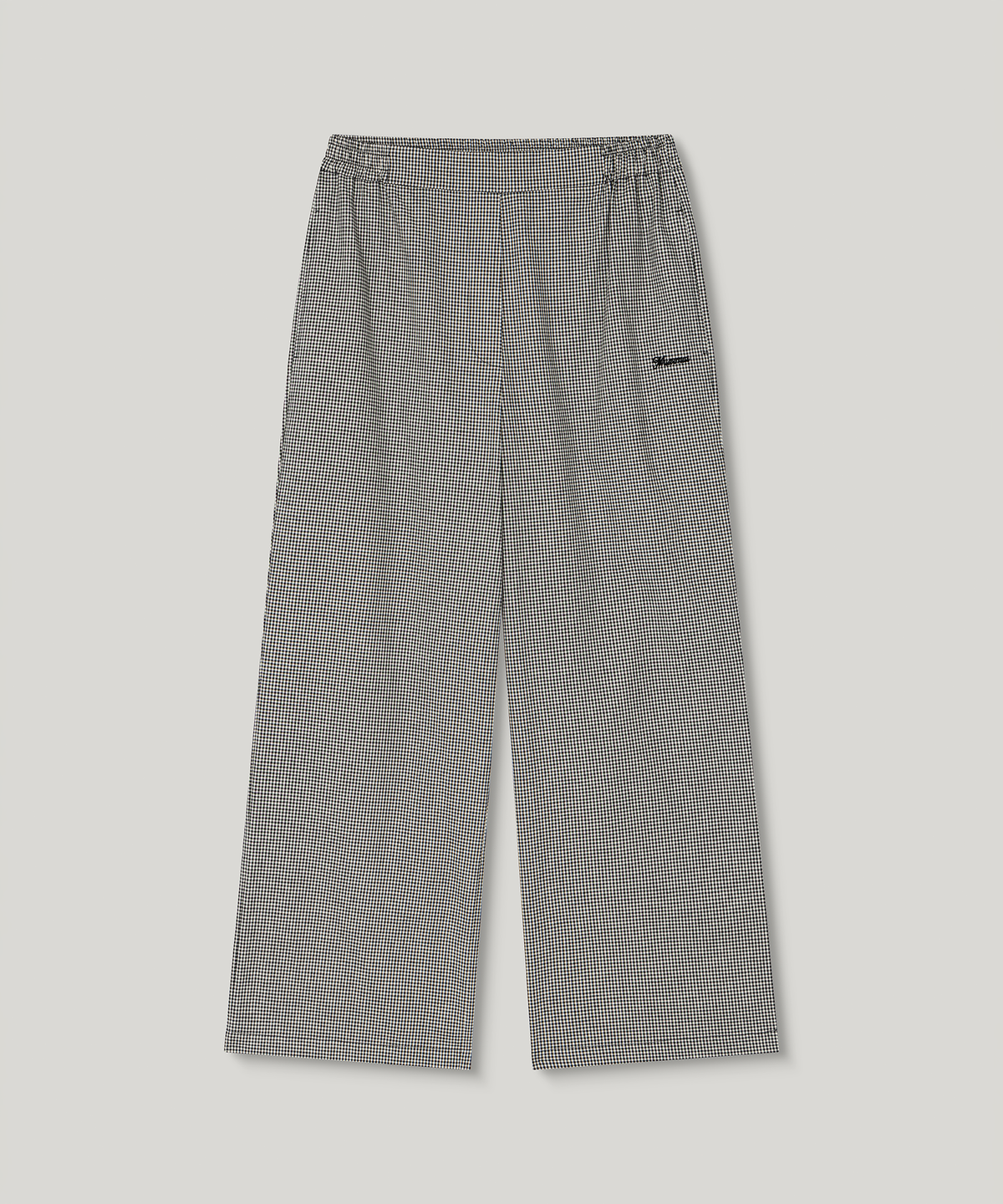무아르무스(MUARMUS) Gingham Wide Pants [Black]