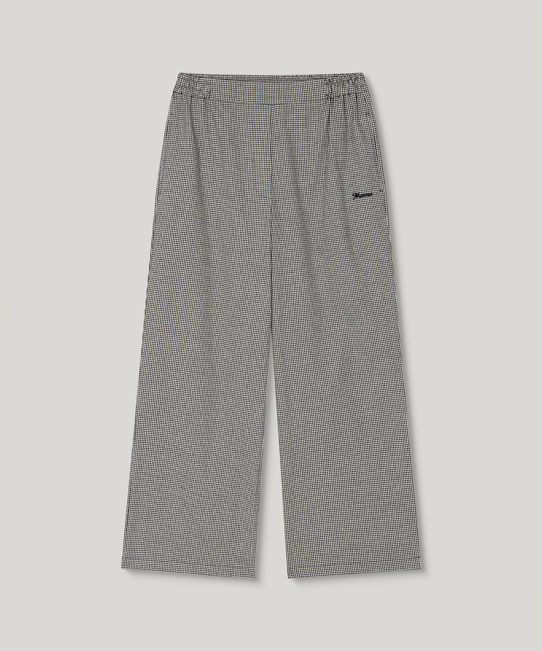 Gingham Wide Pants [Black]