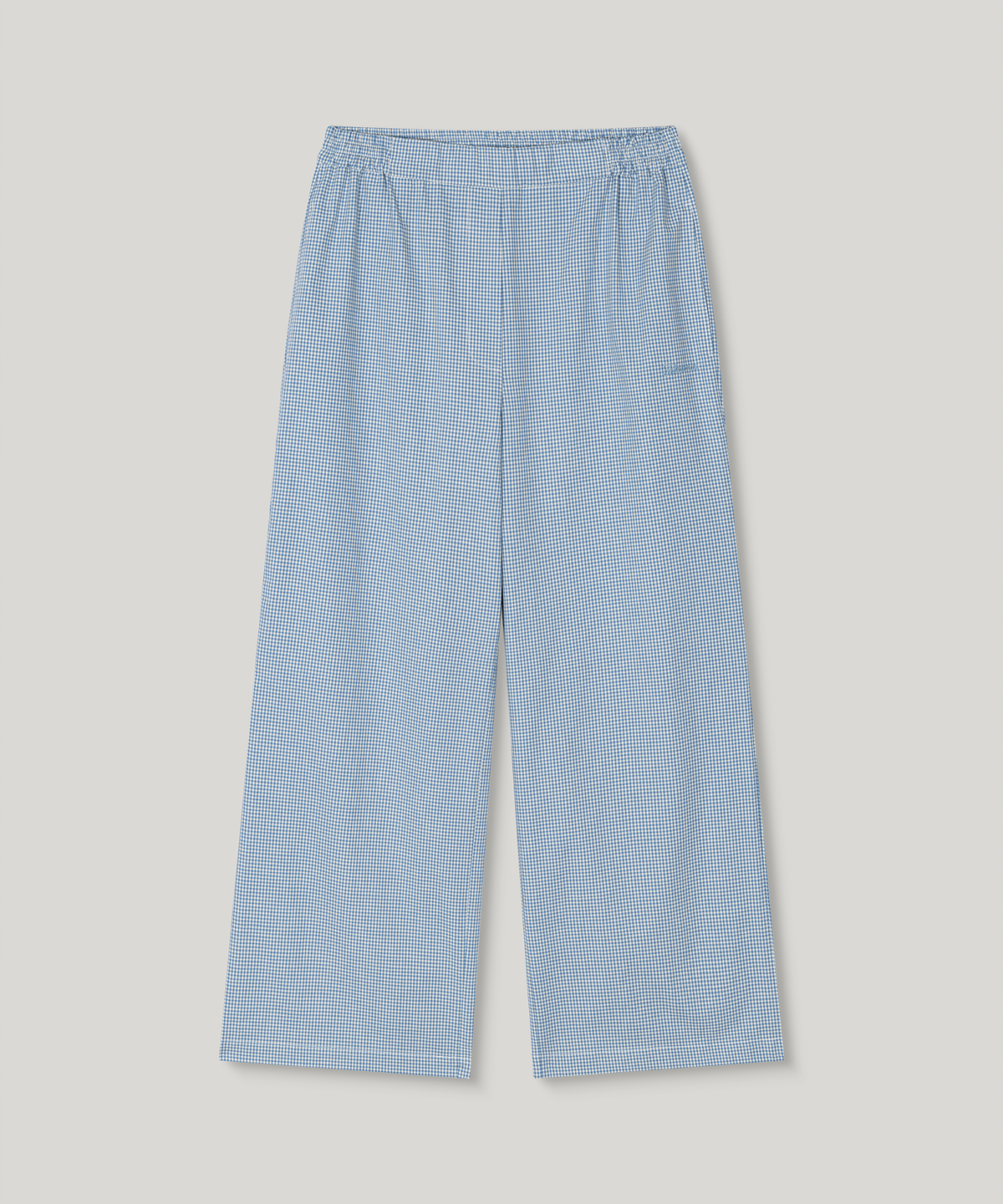 무아르무스(MUARMUS) Gingham Wide Pants [Blue]