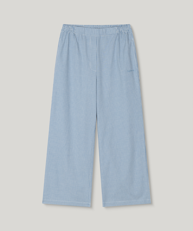 Gingham Wide Pants [Blue]