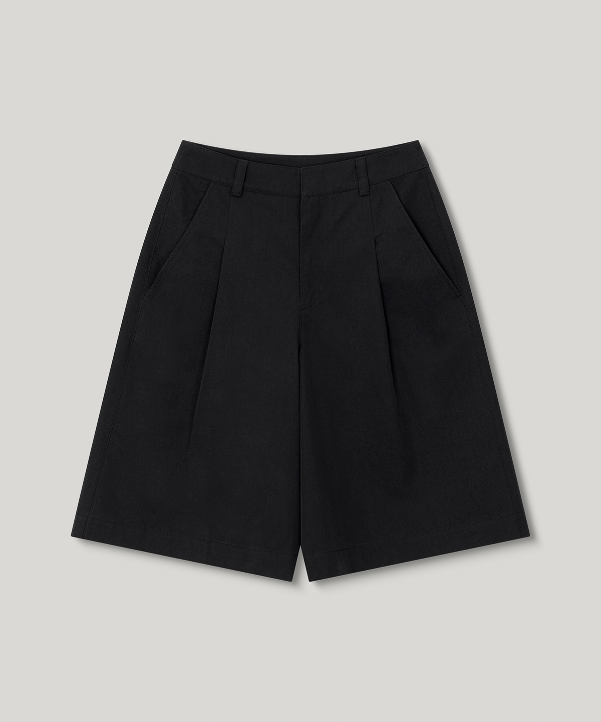 무아르무스(MUARMUS) Our Pintuck Bermuda Pants [Black]