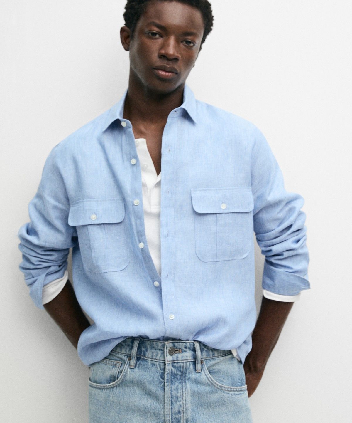 마시모두띠(MASSIMO DUTTI) 100% 린넨 레귤러 핏 셔츠