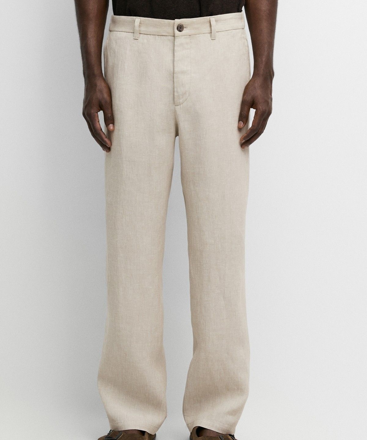 마시모두띠(MASSIMO DUTTI) 엘라스틱 100% 린넨 팬츠