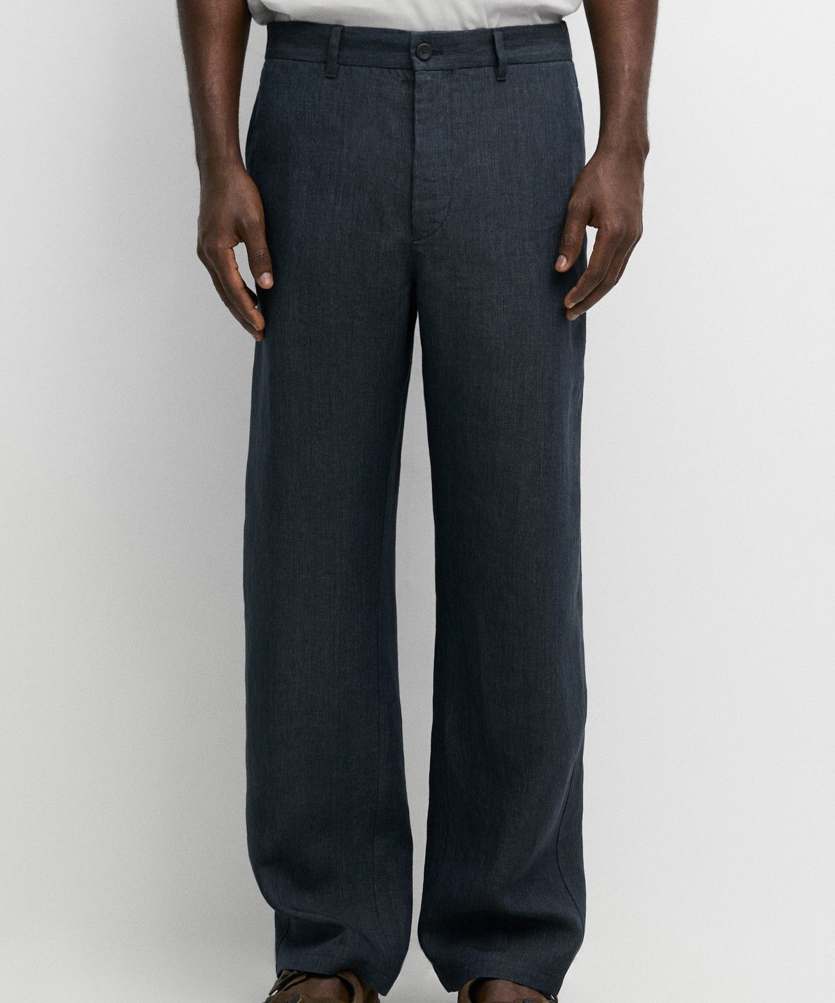 마시모두띠(MASSIMO DUTTI) 엘라스틱 100% 린넨 팬츠