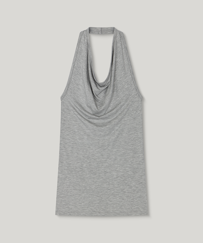Draped Halterneck Sleeveless [Gray]