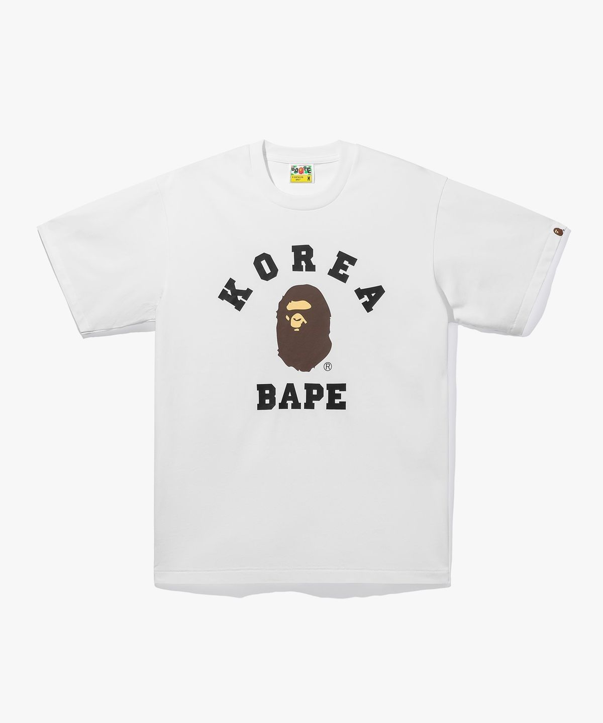 베이프(BAPE) 코리아 콜리지 릴렉스드 핏 티셔츠(M) WHITE