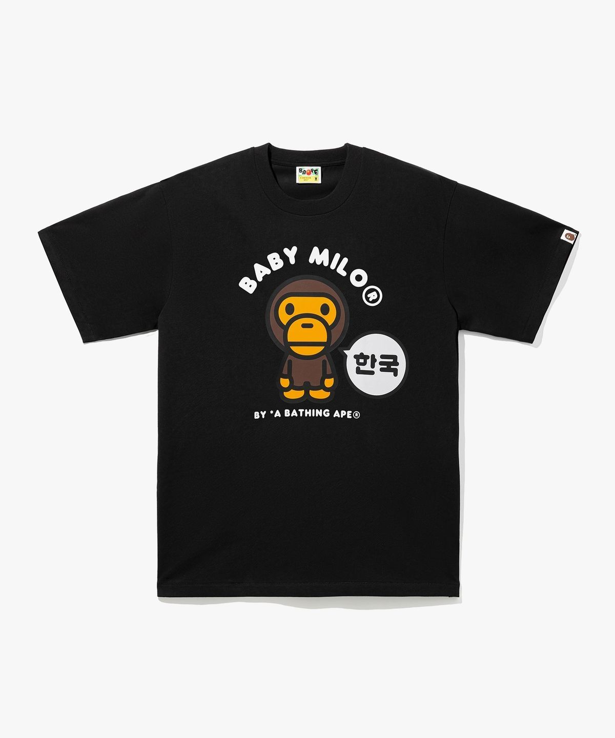베이프(BAPE) 코리아 베이비 마일로 콜리지 릴렉스드 핏 티셔츠(M) BLACK