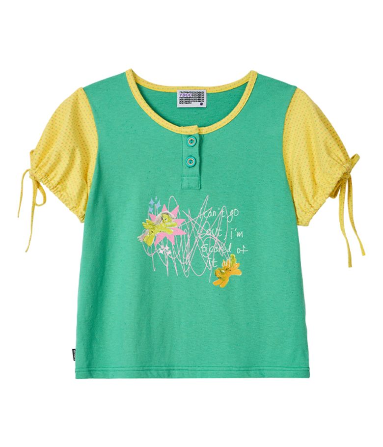 YB x Motka Puff Henley Tee_Green
