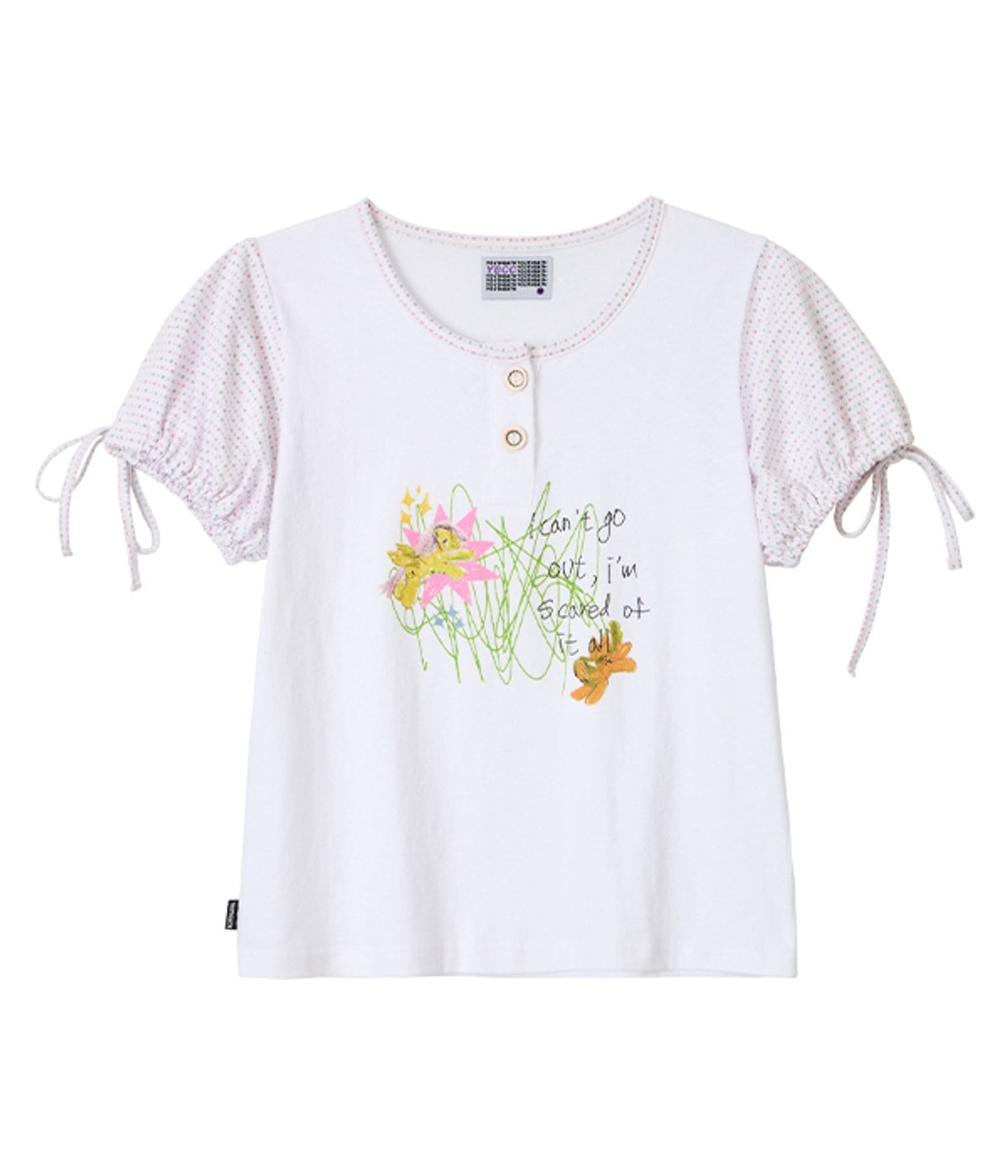유쓰배쓰(YOUTHBATH) YB x Motka Puff Henley Tee_White