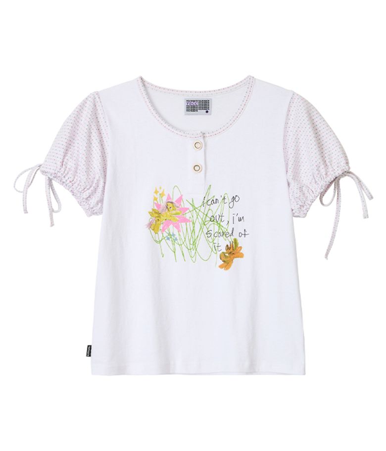 YB x Motka Puff Henley Tee_White