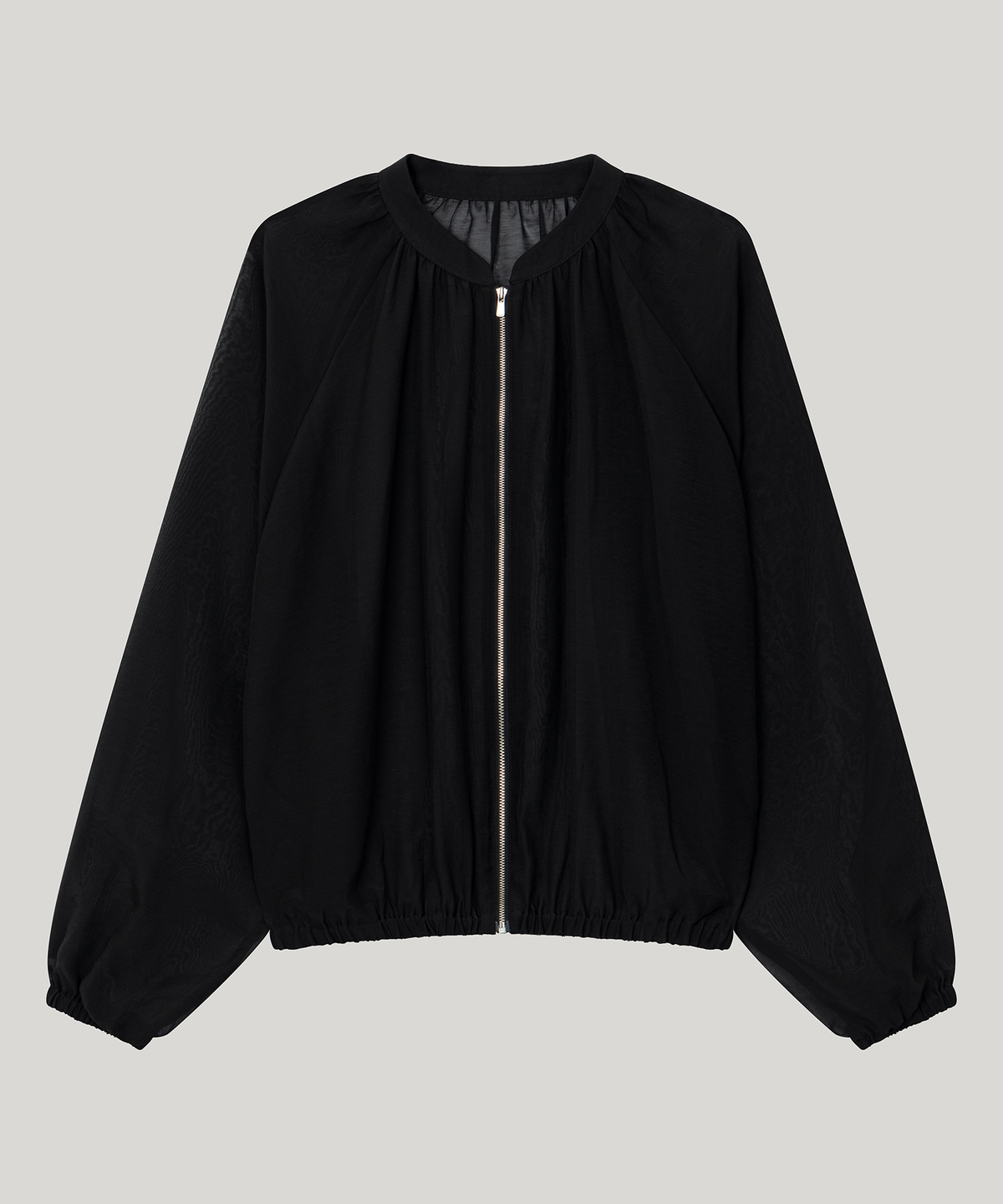 무아르무스(MUARMUS) Brill Sheer Shirring Jumper [Black]