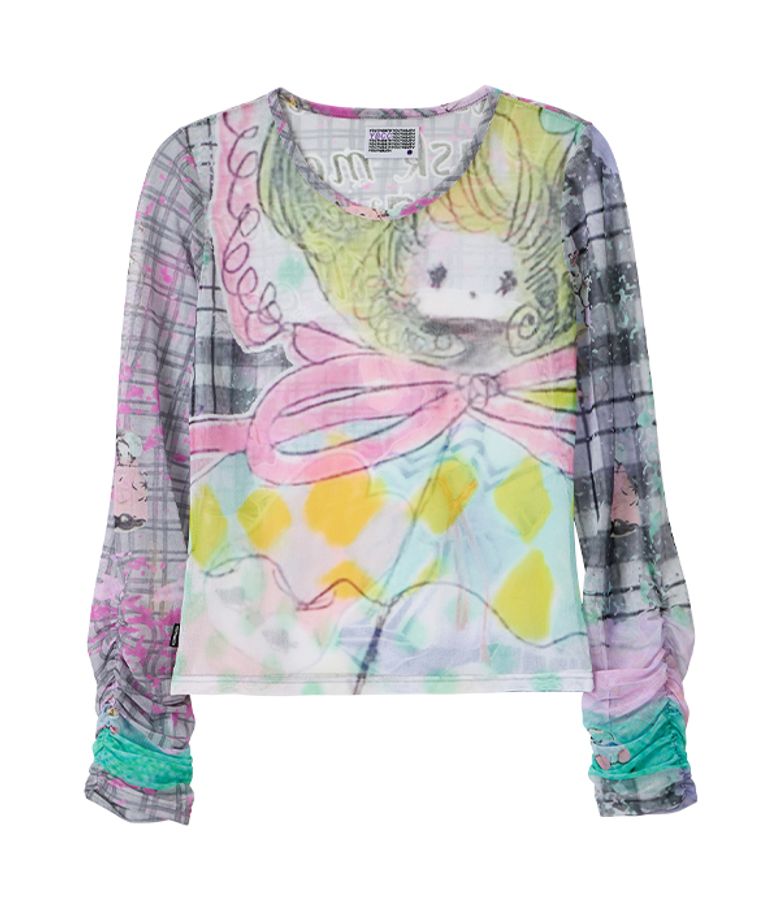 YB x Motka Graphic Mesh Top