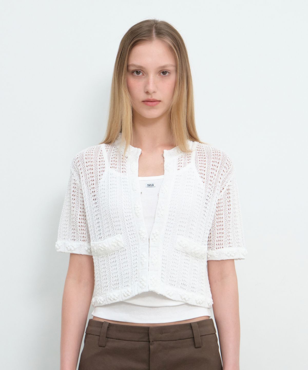 그로브(GROVE) REYA H/S KNIT CARDIGAN (2COLOR)