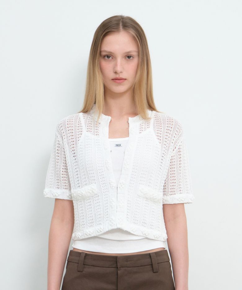 REYA H/S KNIT CARDIGAN (2COLOR)