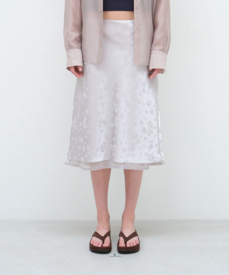 MELROSE SATIN MIDI SKIRT (2COLOR)