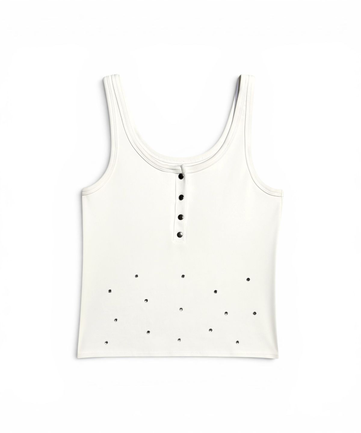 본슬리피(BORN SLIPPY) Crystal Stud Henley Tank (Ivory)