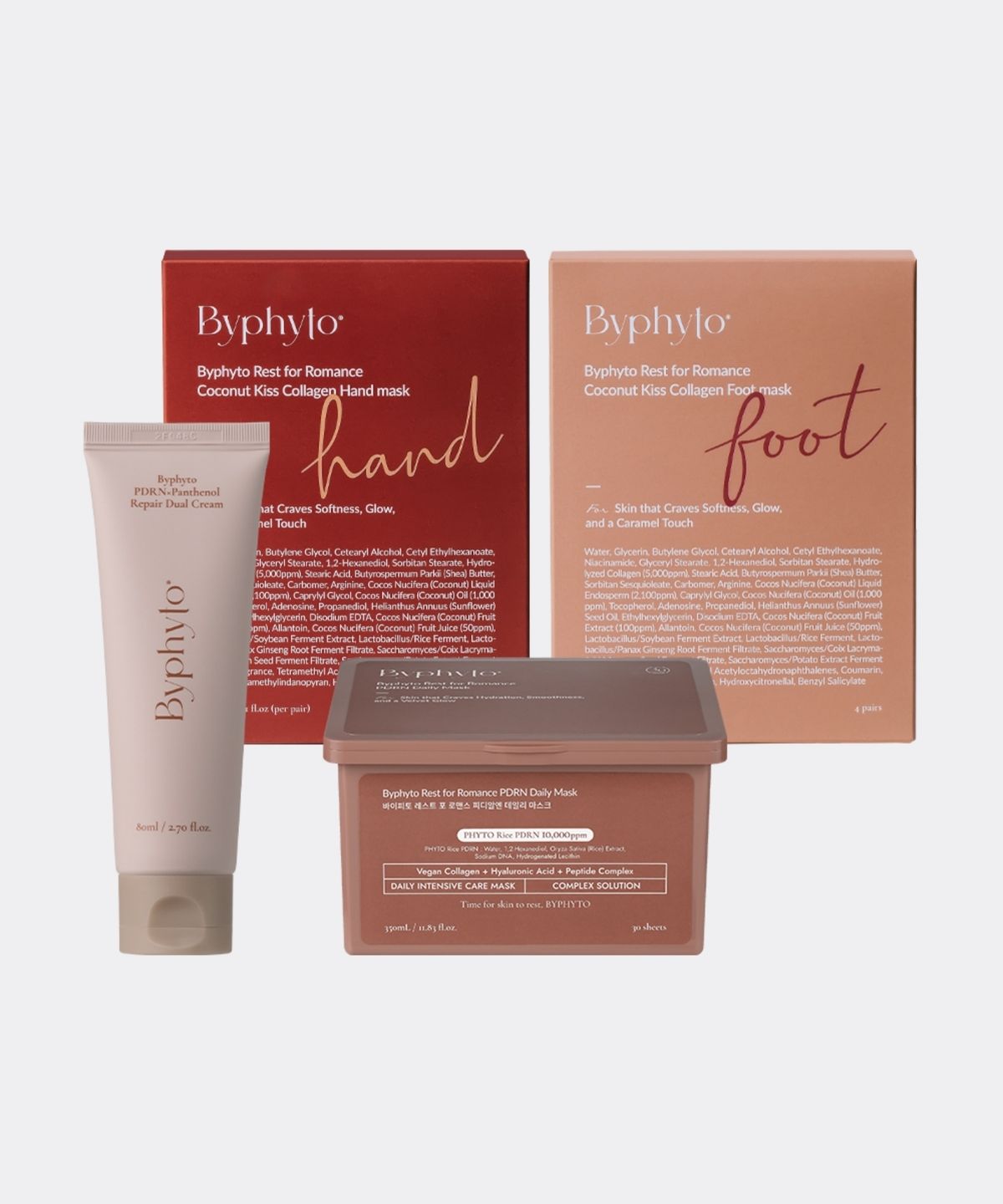 바이피토(BYPHYTO) 리커버리 홈스파 4종 세트 (듀얼크림 + 마스크팩 + 손팩 + 발팩)