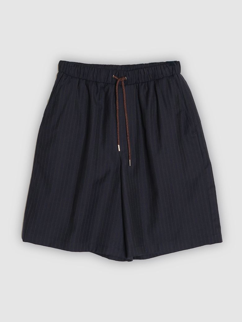BANDING BERMUDA PANTS WOOL SILK