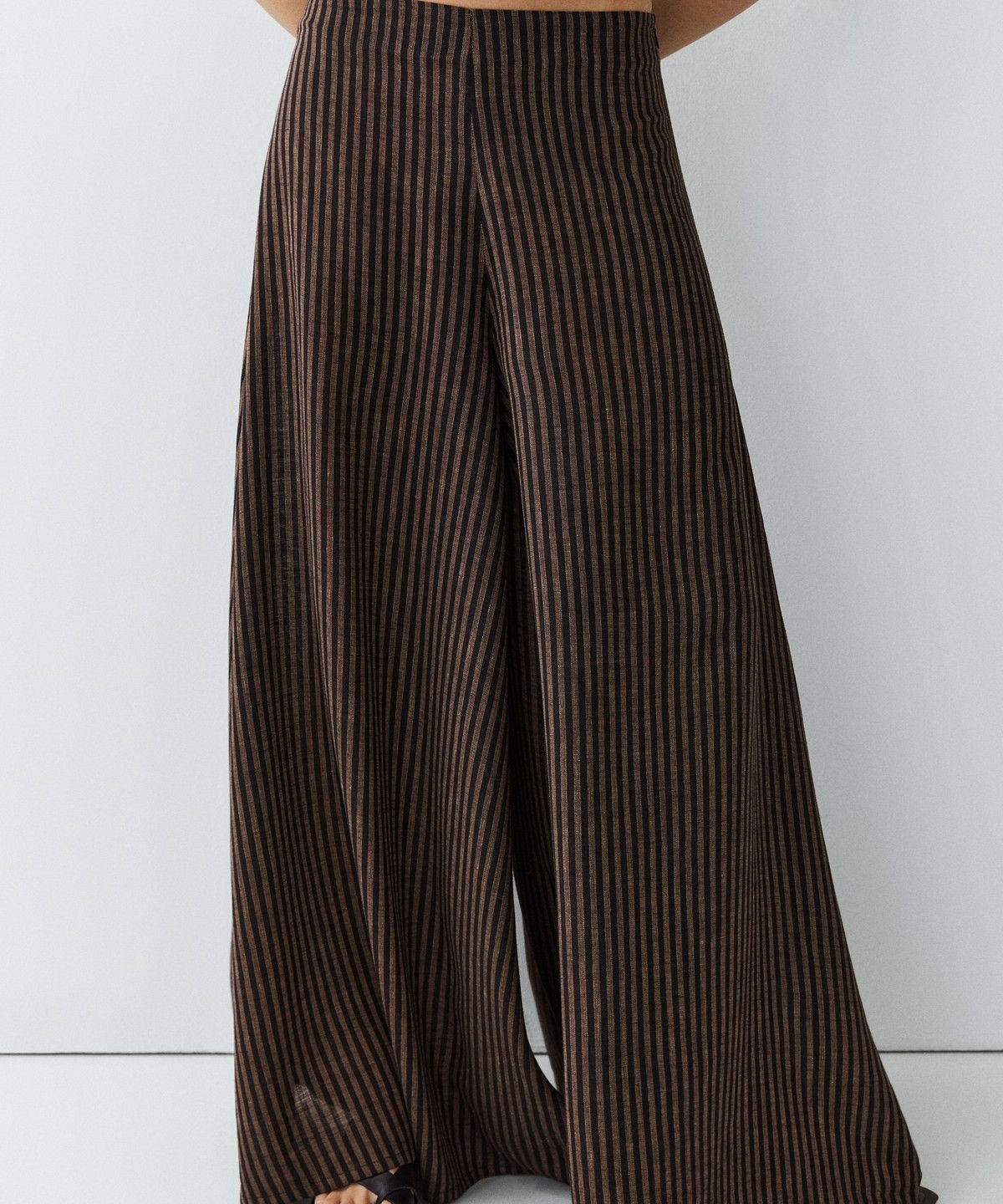 마시모두띠(MASSIMO DUTTI) 린넨 블렌드 스트라이프 스커트 팬츠