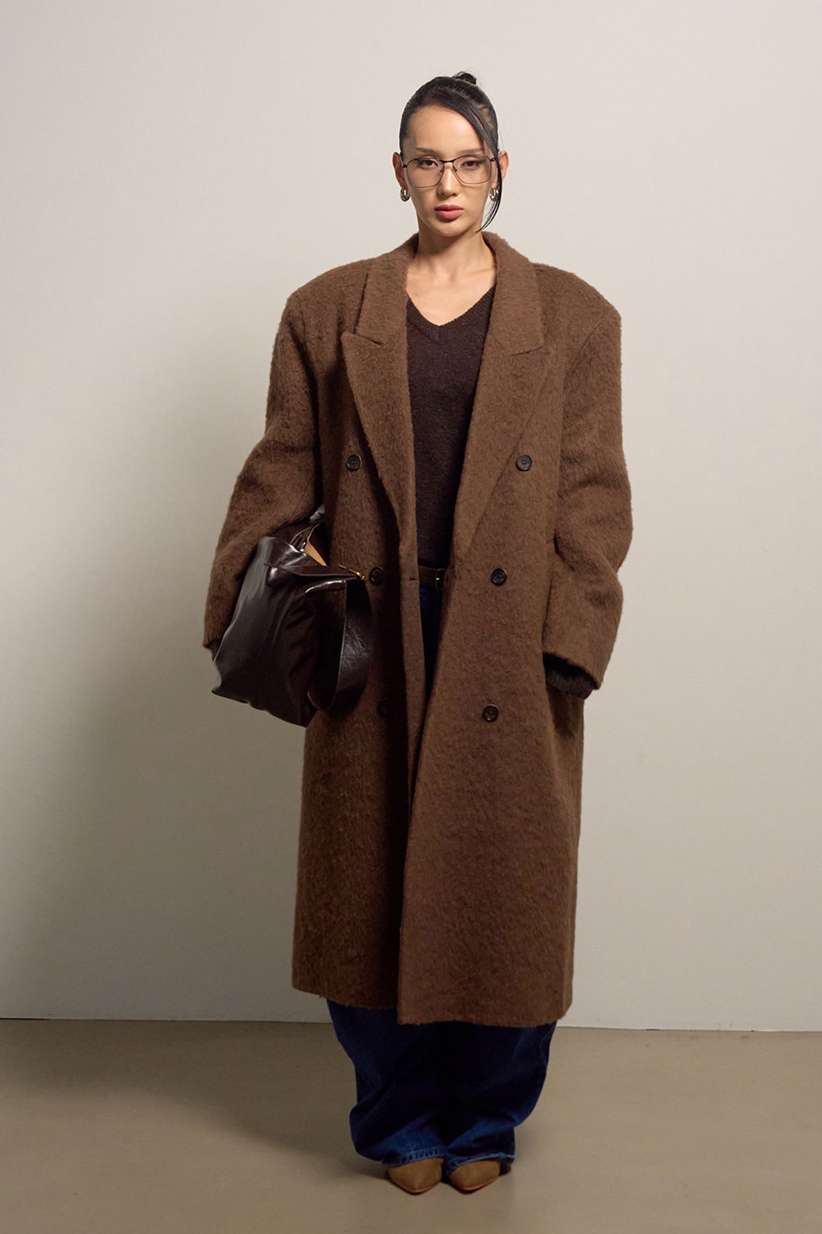 프로젝트 웨이브(PROJECT WAVE) [Premium]Suri-alpaca basic long coat [Brown]