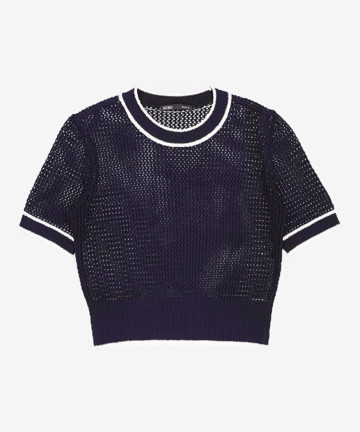 미쏘(MIXXO) 메쉬 배색 반팔 풀오버_MIWKAD814T S
