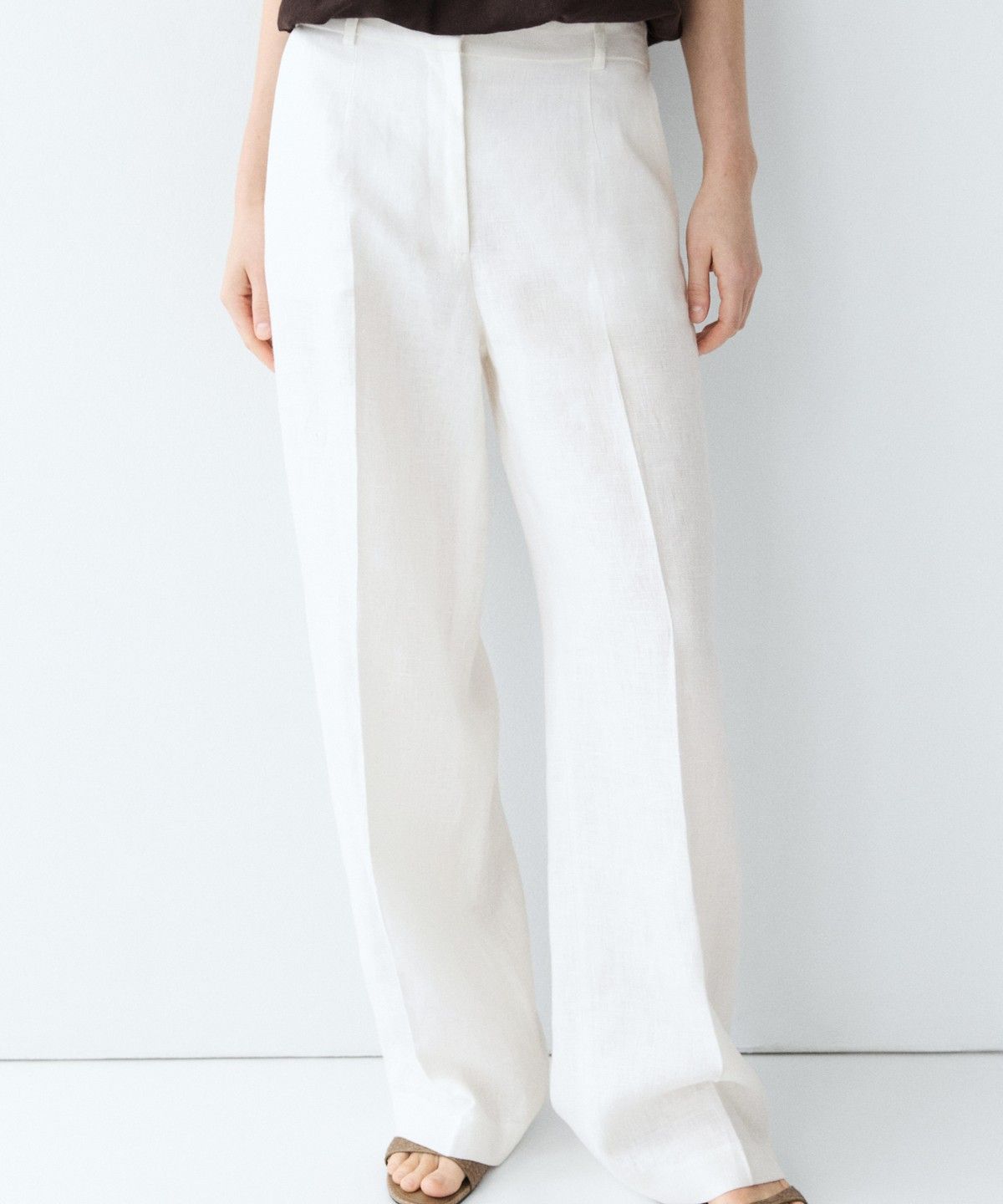 마시모두띠(MASSIMO DUTTI) 100% 린넨 핀턱 팬츠