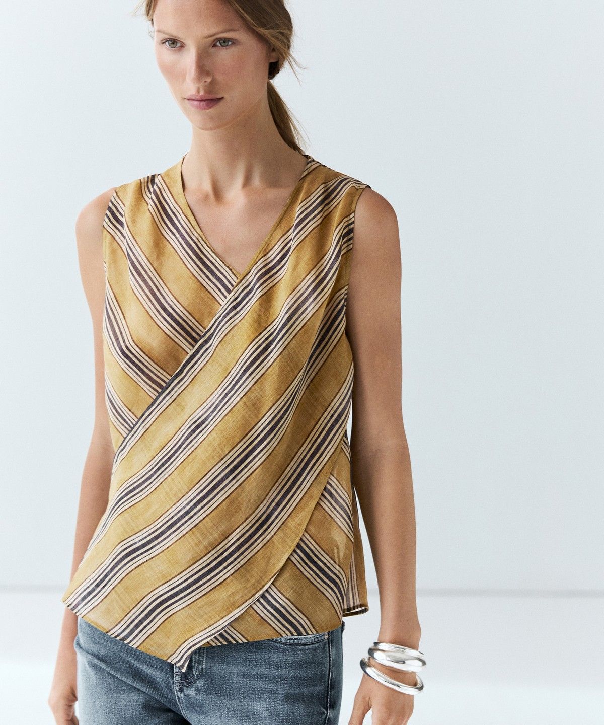 마시모두띠(MASSIMO DUTTI) 스트라이프 플루이드 랩 탑