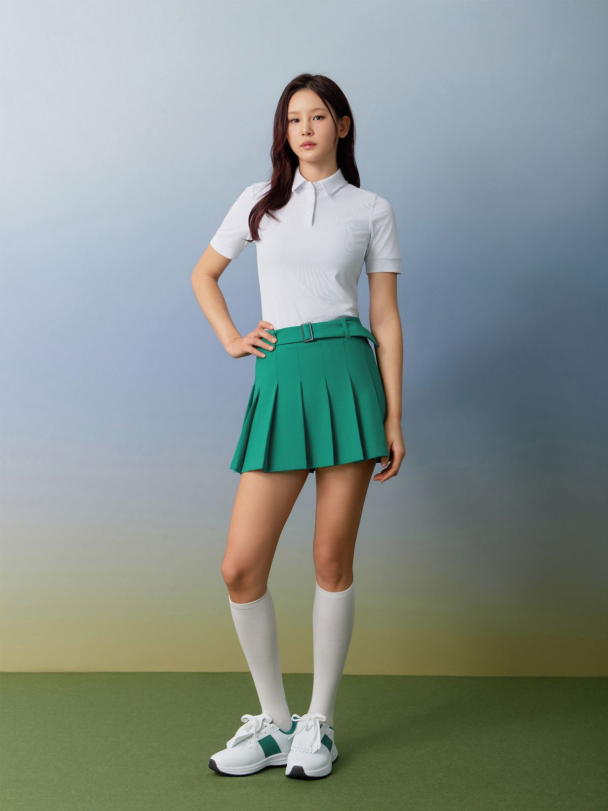 볼빅 골프웨어(VOLVIK GOLFWEAR) 여성 스트릿 플리츠 큐롯(ON) VOCUQ461_GE