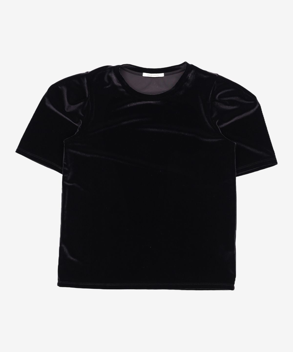 비뮤즈맨션(BEMUSE MANSION) Velvet curved tee - Black 34