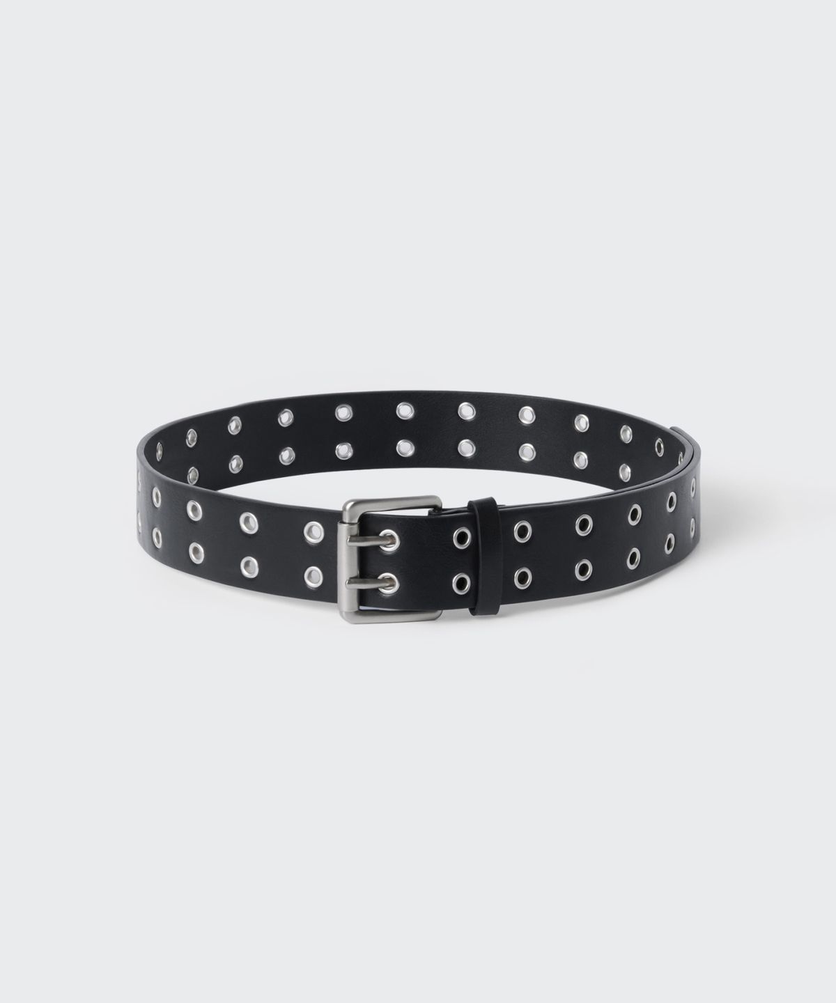 무신사 스탠다드 우먼(MUSINSA STANDARD WOMAN) 우먼즈 신세틱 레더 아일렛 더블 핀 벨트_40mm