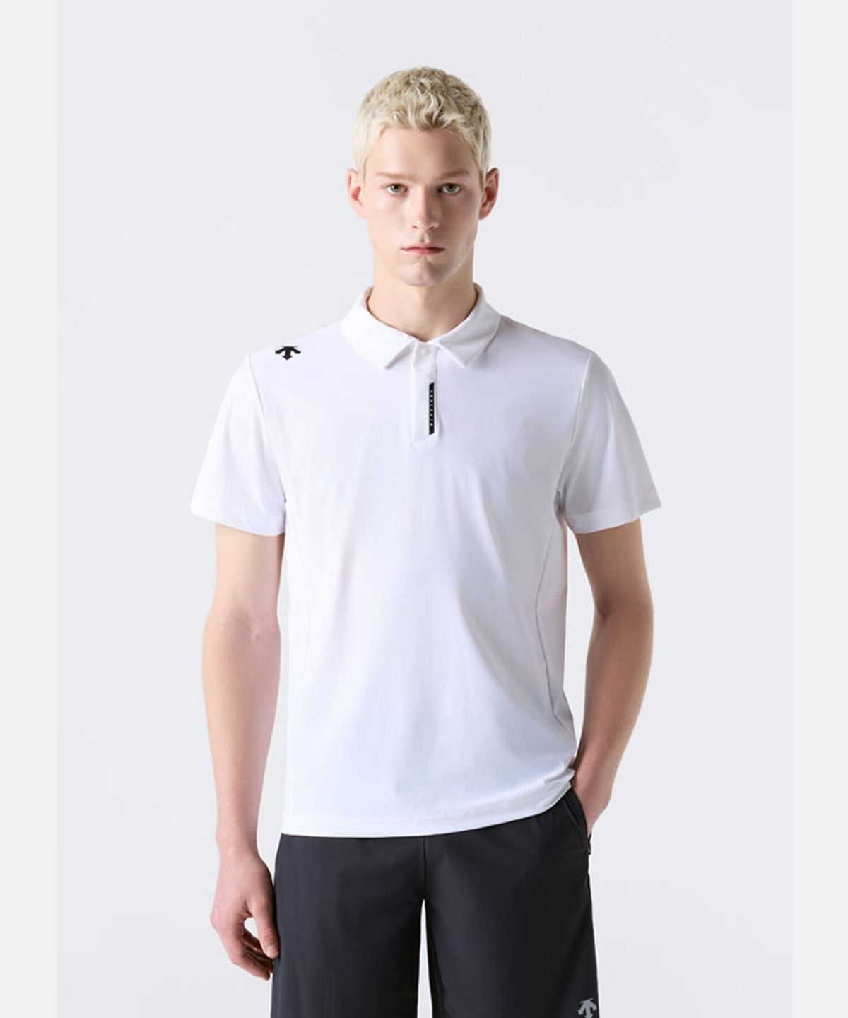 데상트(DESCENTE) 남성 쿨링 트리코트 반팔 폴로 티셔츠 화이트 SR311TPS71