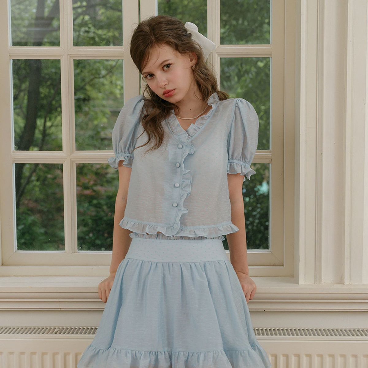 쎄무아듀(CEST MOIDEW) Cest_Ruffle button puff sleeve blouse