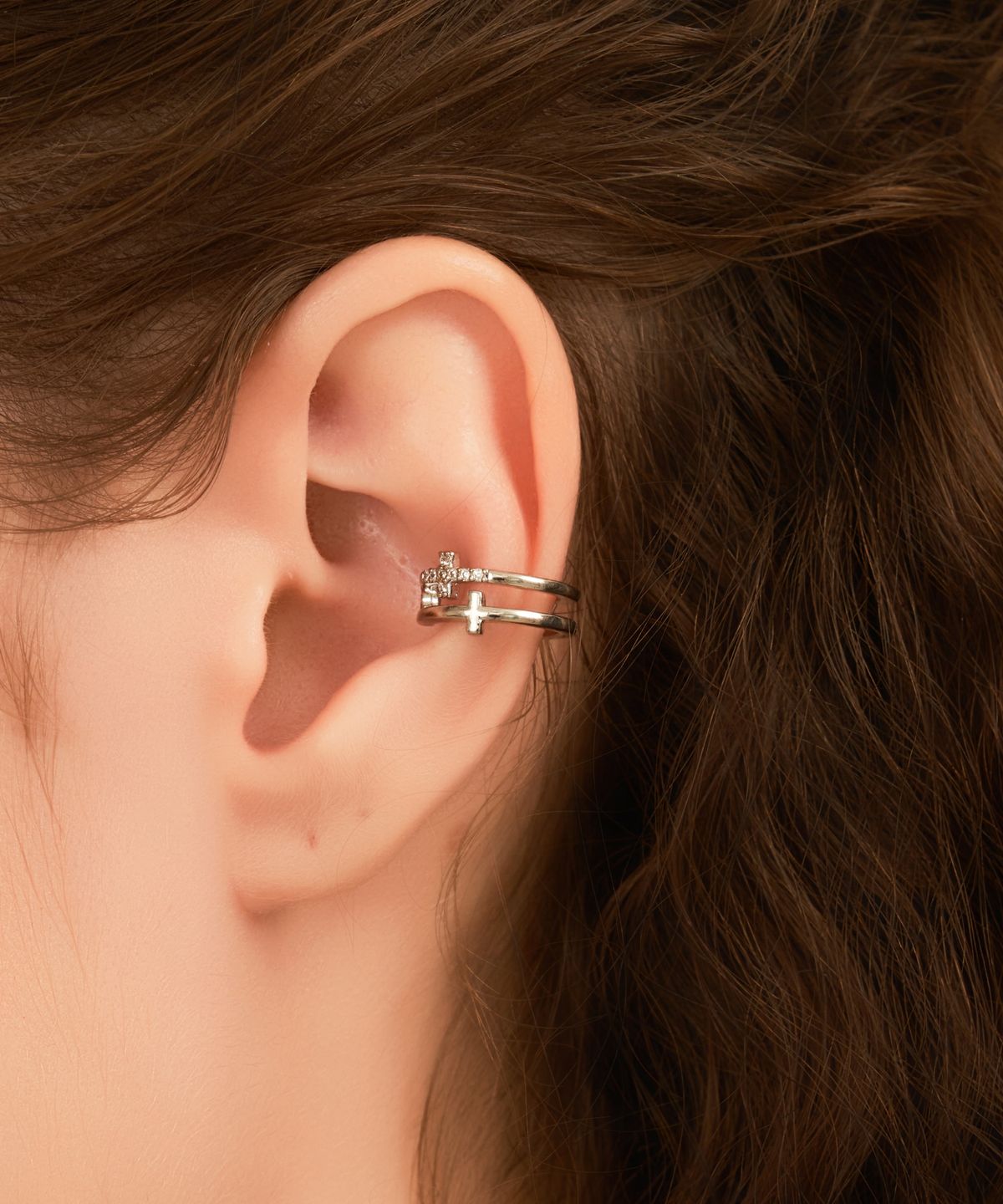 엘르주얼리(ELLEJEWELRY) 스텔라 크로스 이어커프 ELBREC007