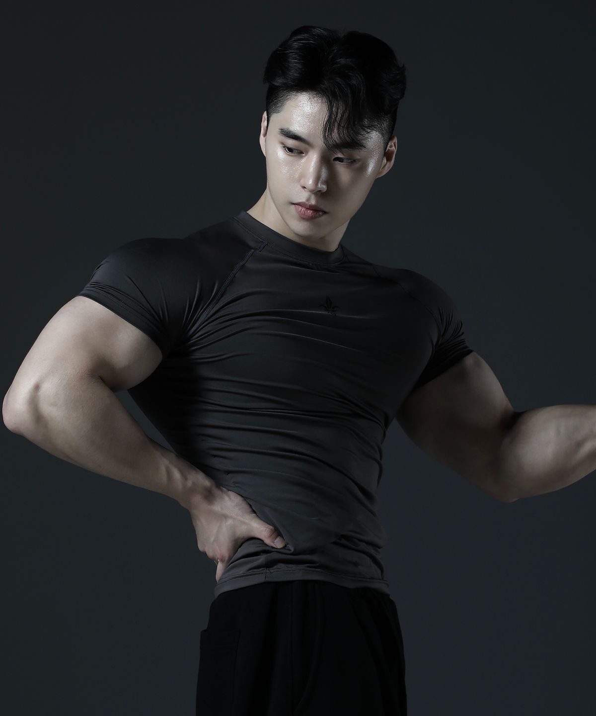 카미드(CARMID) 컴프레션 반팔 [다크그레이]