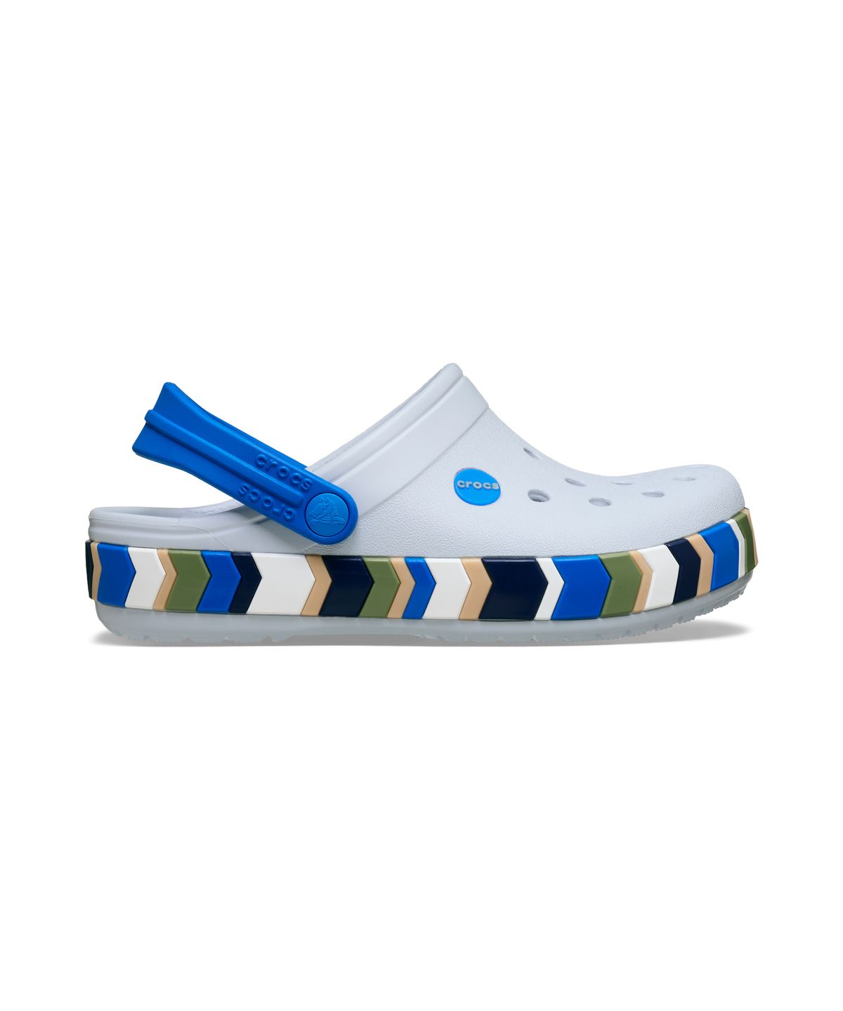 크록스키즈(CROCS KIDS) 크록밴드 쉐브론 밴드 클로그 키즈 - 스틸/블루 블레이즈 / 213839-1G1