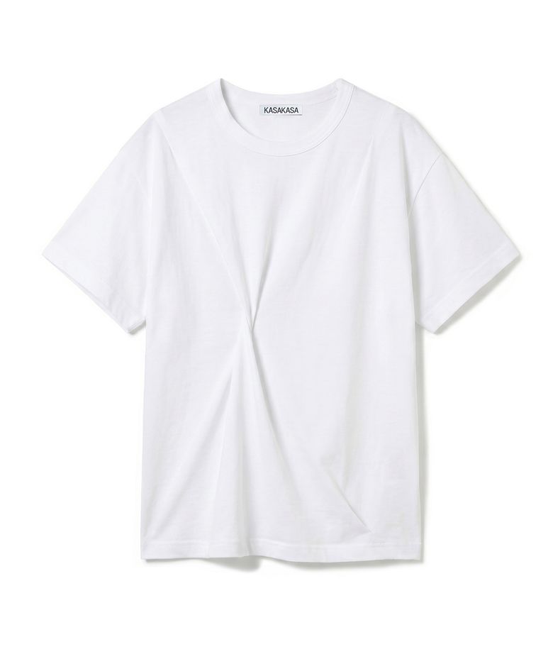 White Asym Draped T-Shirt