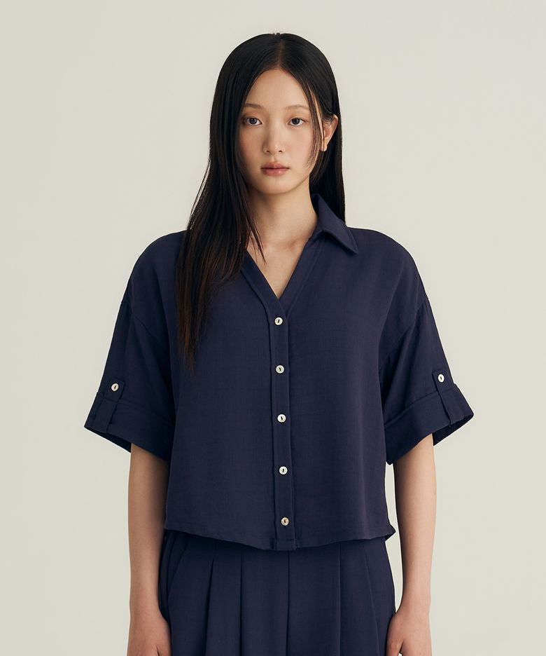Crop Shirt_Navy