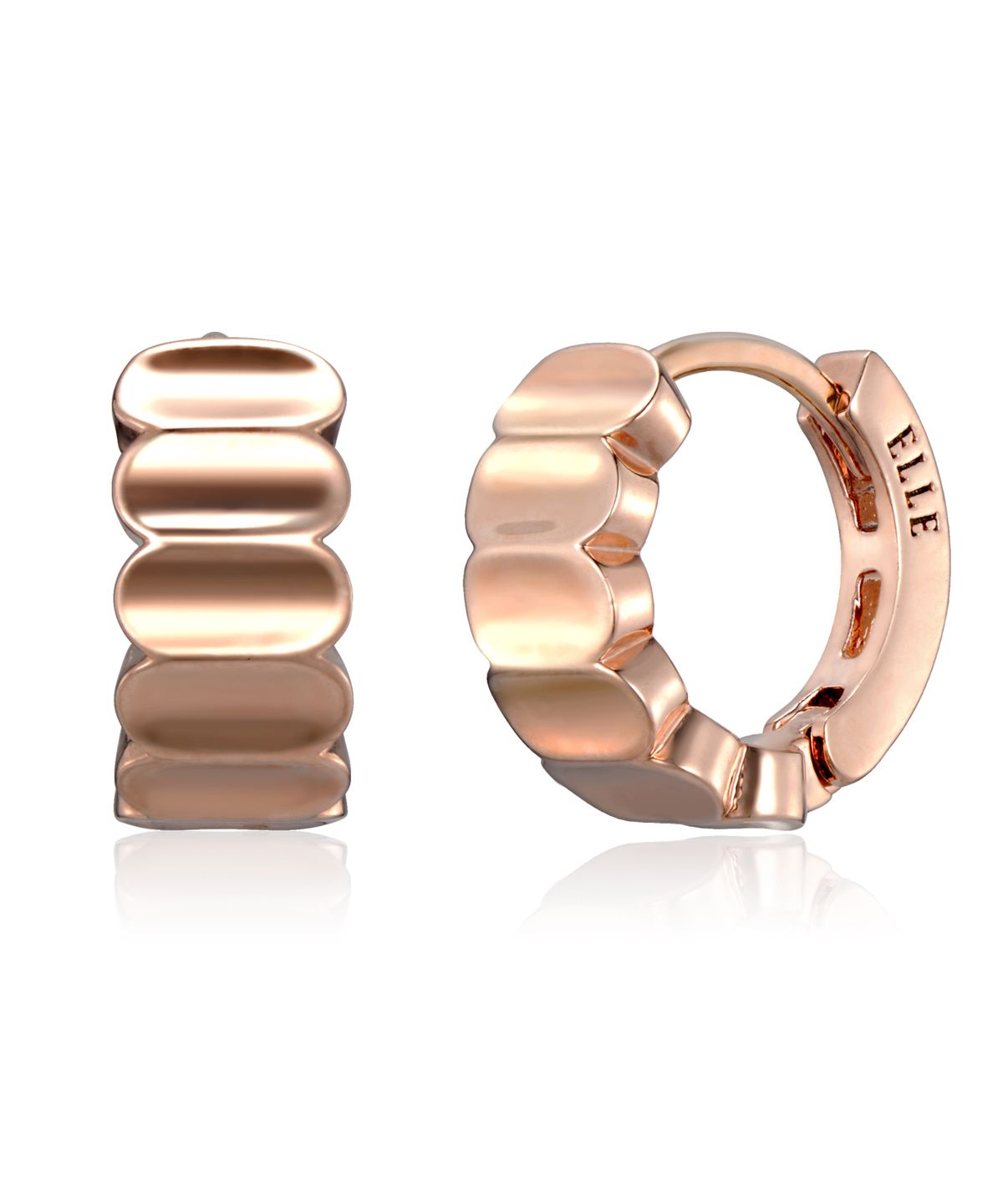 엘르주얼리(ELLEJEWELRY) 14K GF 글레이즈 볼륨 원터치 귀걸이 ELGPEE583