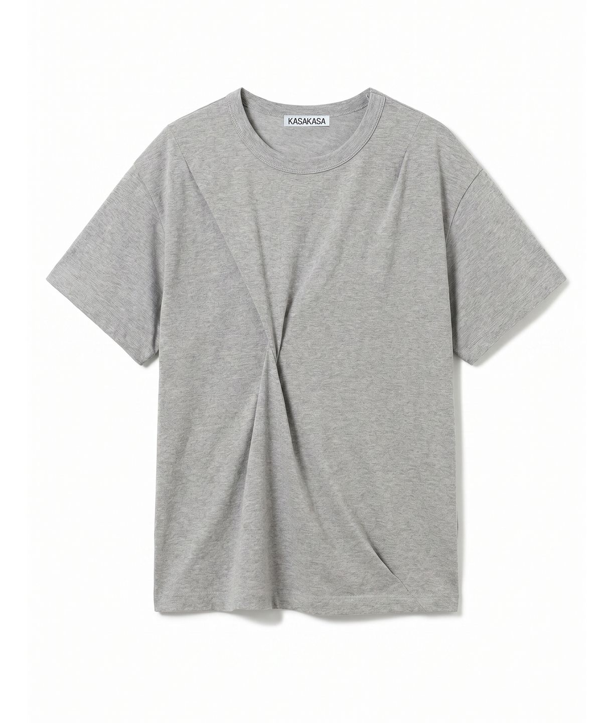카사카사(KASAKASA) Grey Asym Draped T-Shirt
