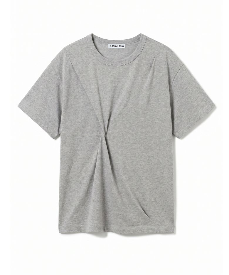 Grey Asym Draped T-Shirt