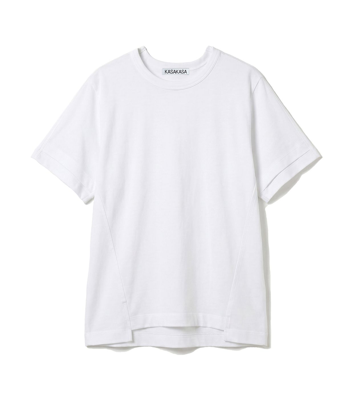 카사카사(KASAKASA) White  Shifted Line T-Shirt