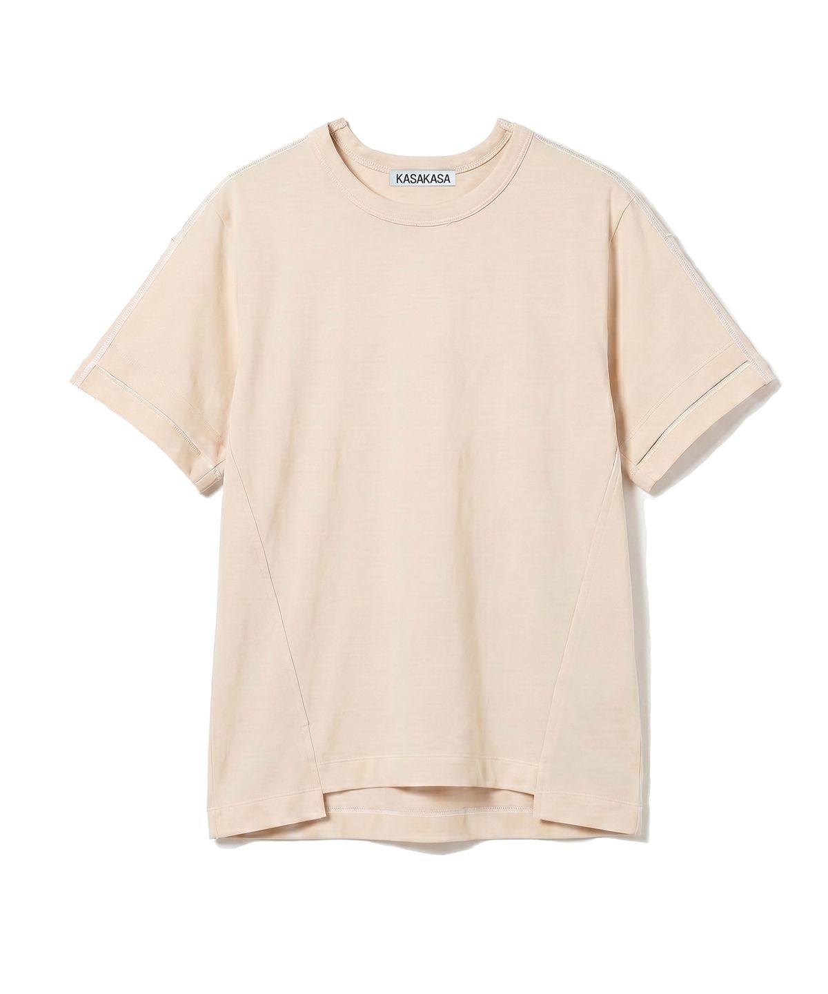 카사카사(KASAKASA) Beige Shifted Line T-Shirt