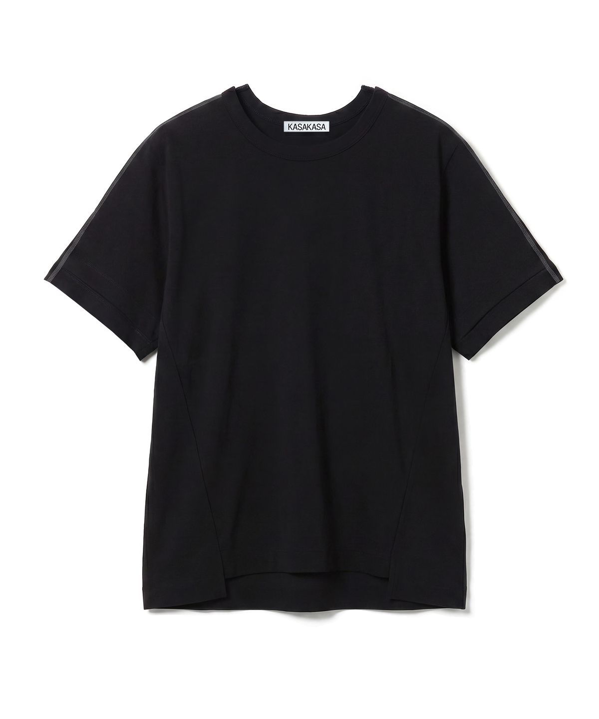 카사카사(KASAKASA) Black Shifted Line T-Shirt