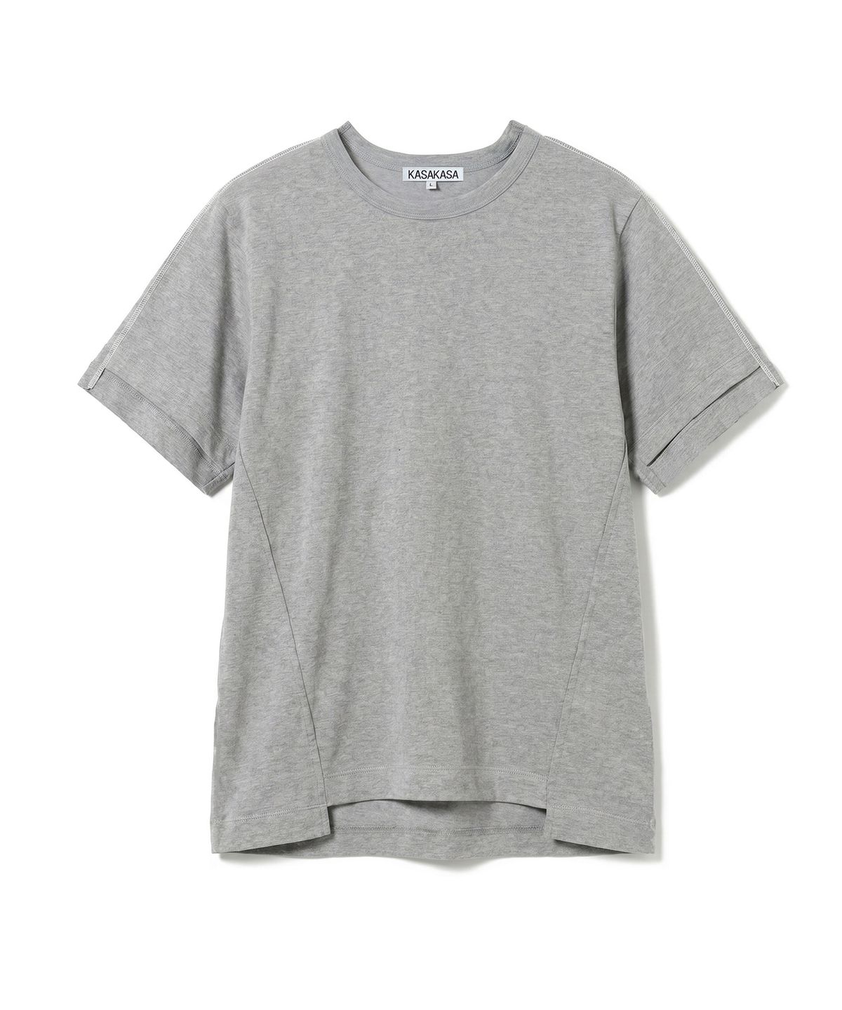 카사카사(KASAKASA) Shifted Line T-Shirt Grey