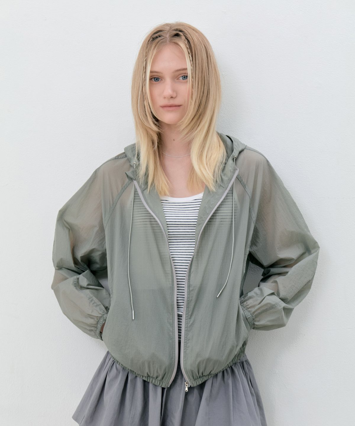 그라스플랜(GRASPLAN) Airy Hood Windbreaker_Light khaki