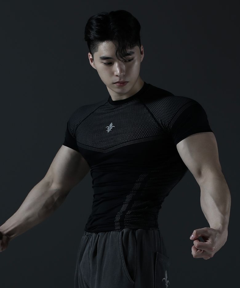 실버 나이트 컴프레션 반팔 [블랙]
