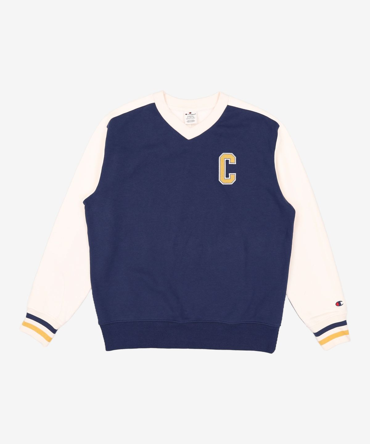 챔피온(CHAMPION) 컬러 블록 브이넥 스웨트셔츠 Normal Navy L