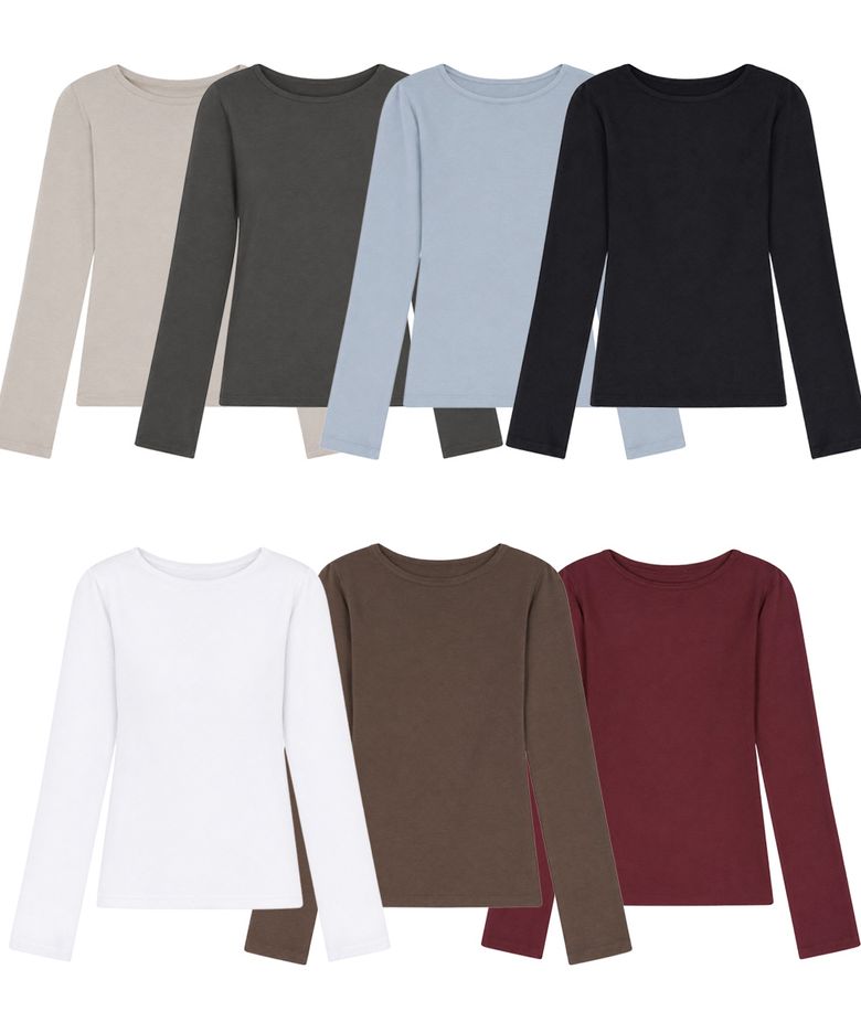 Organic 베이직 긴팔 티셔츠 (7 COLORS)