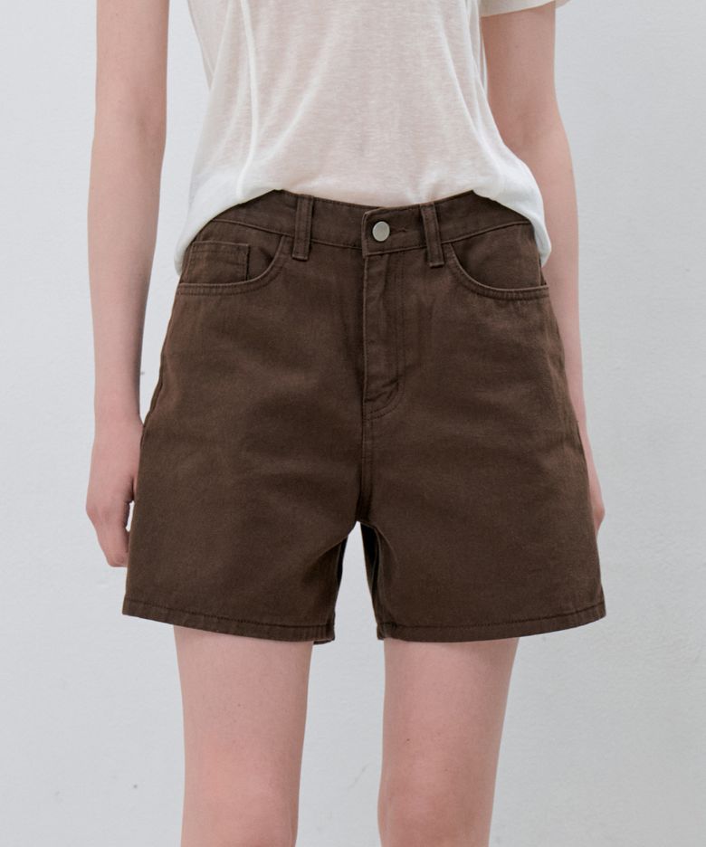 Basic Cotton Shorts_Brown