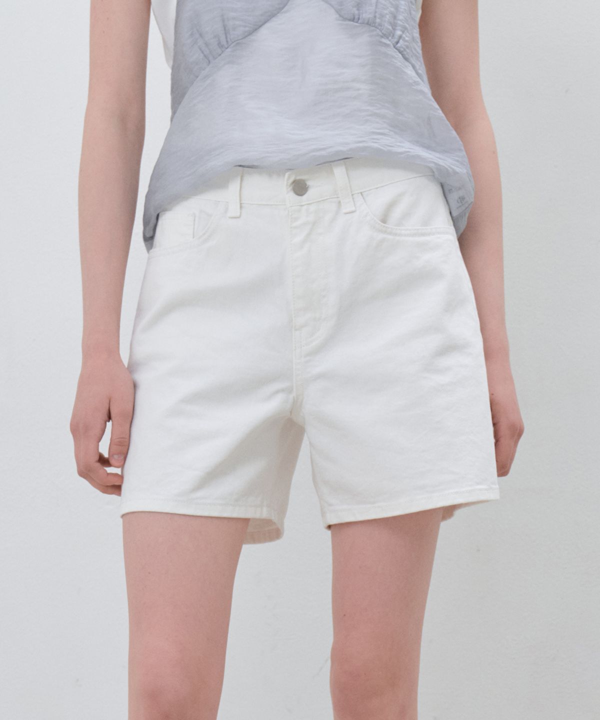 그라스플랜(GRASPLAN) Basic Cotton Shorts_Ivory